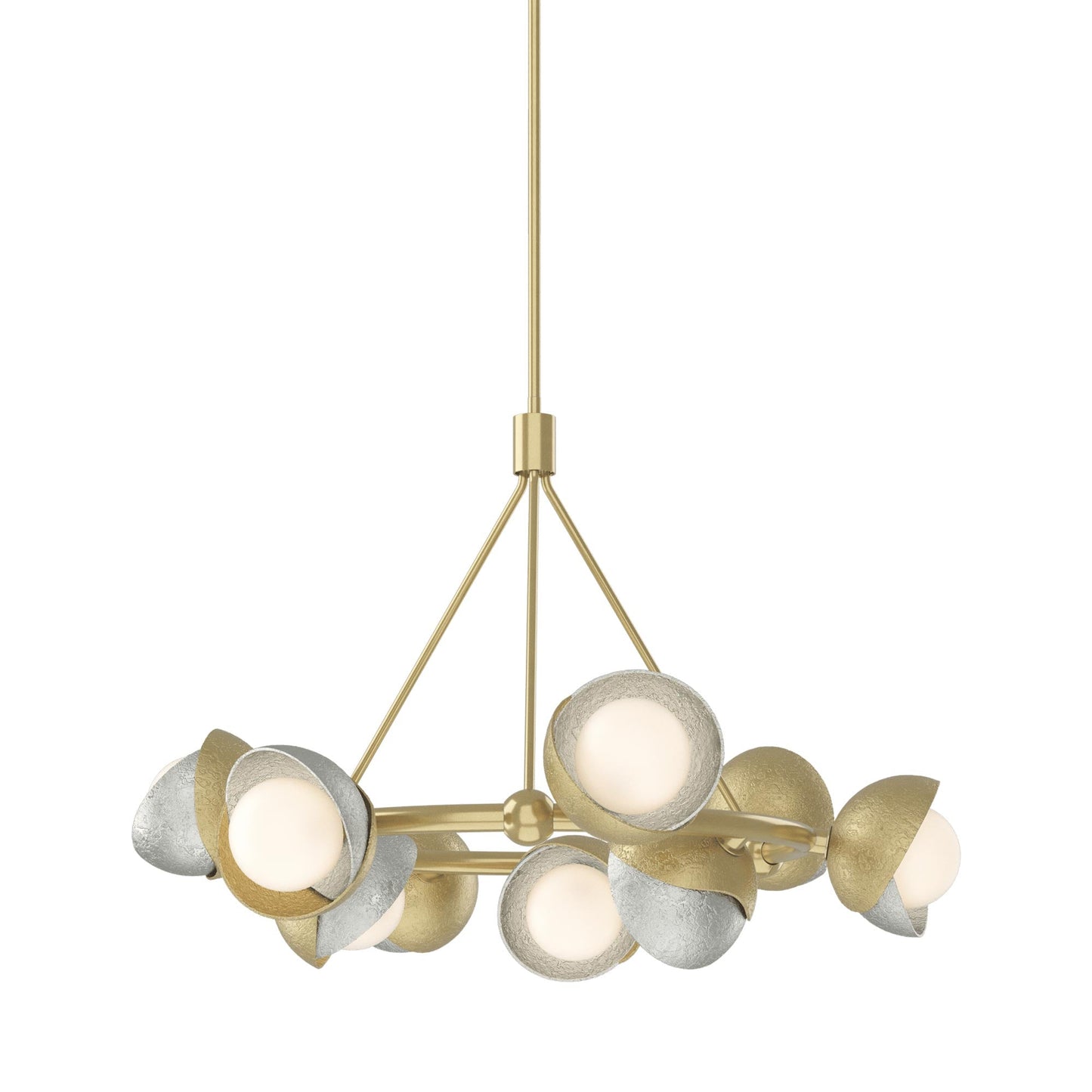 Brooklyn 86 Double Shade Ring Pendant Light in Sterling.