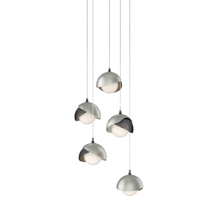 Brooklyn 89 Double Shade Pendant Light in Sterling (Long).