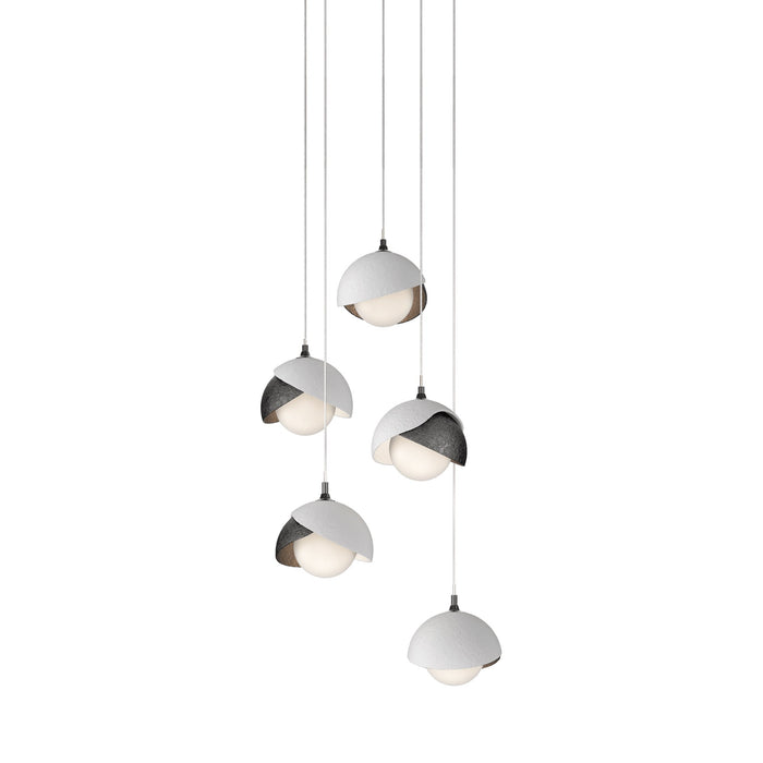Brooklyn 89 Double Shade Pendant Light in White (Long).