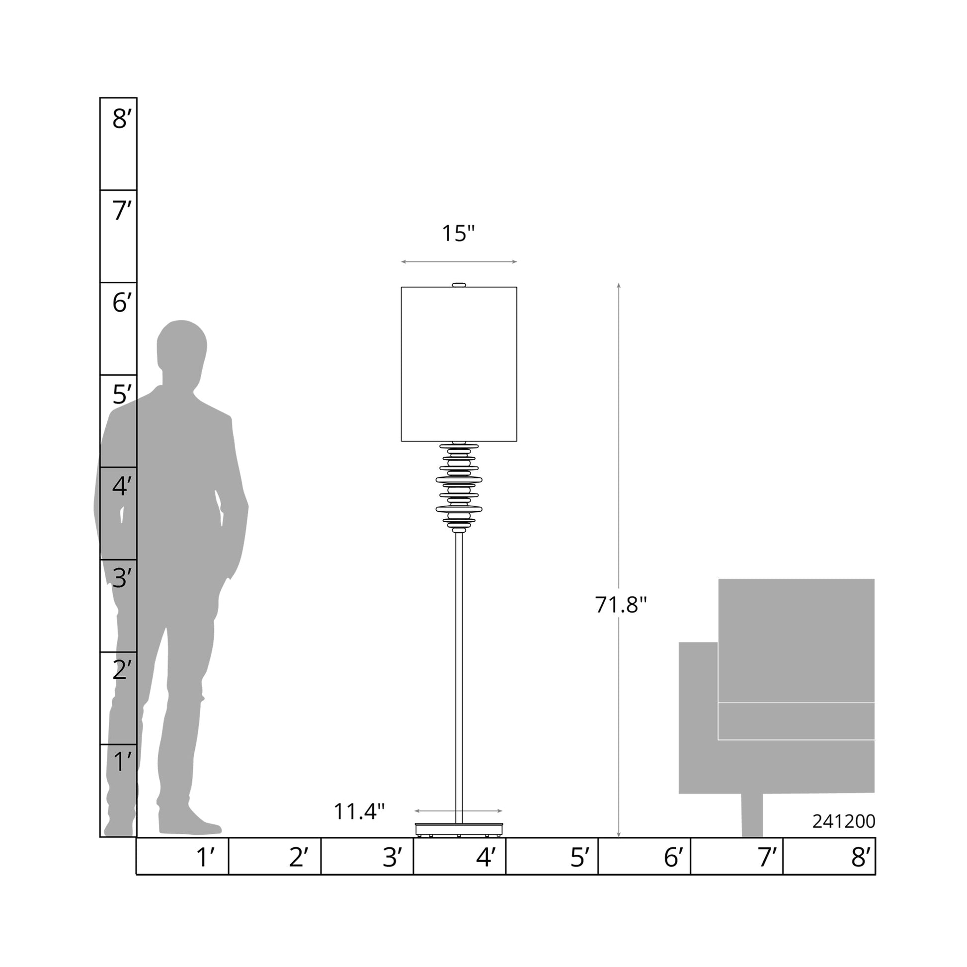 Cairn Floor Lamp - line drawing.