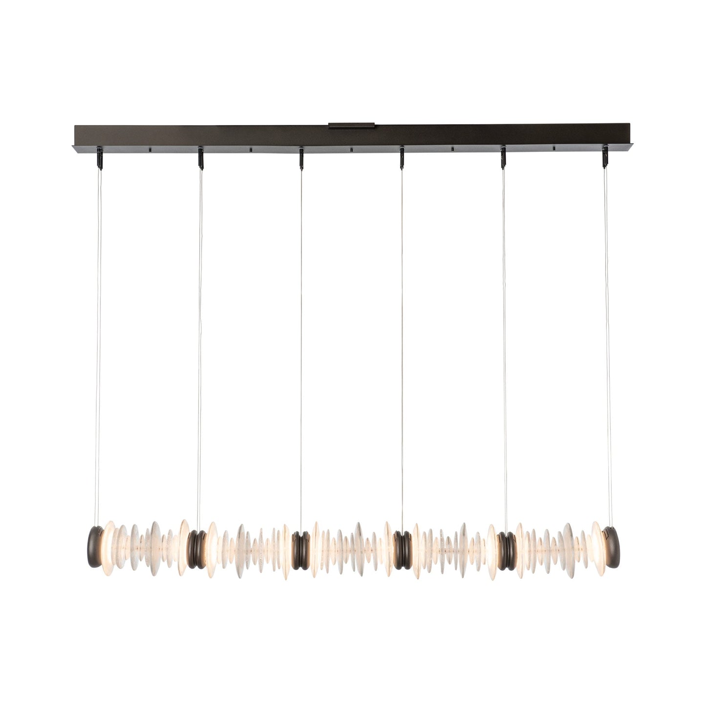 Cairn Linear LED Pendant Light in Oil Rubbed Bronze.