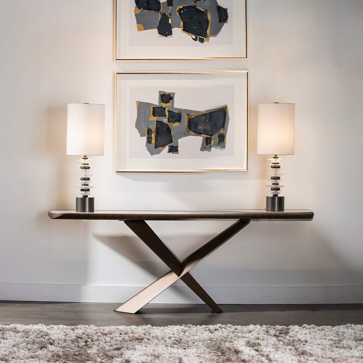 Cairn Table Lamp in living room.