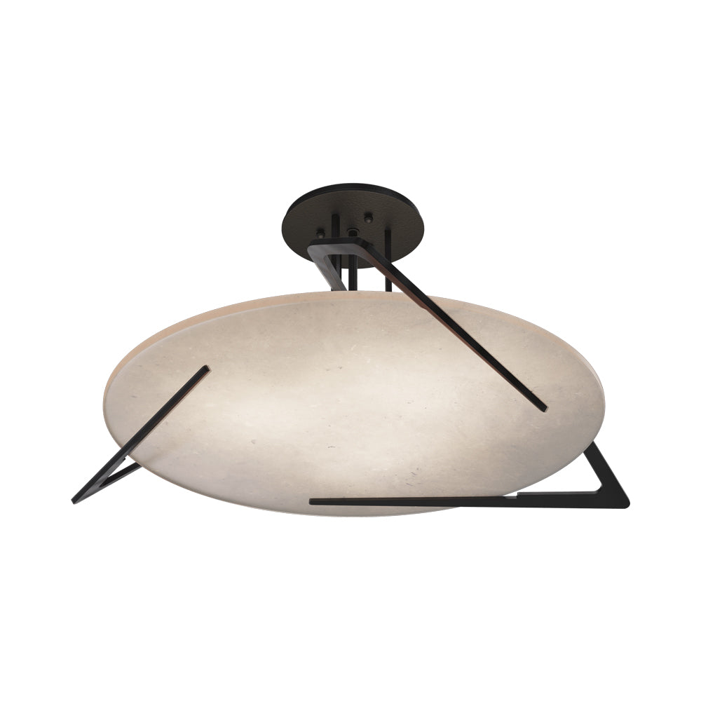 Callisto Semi Flush Mount Ceiling Light in Black.