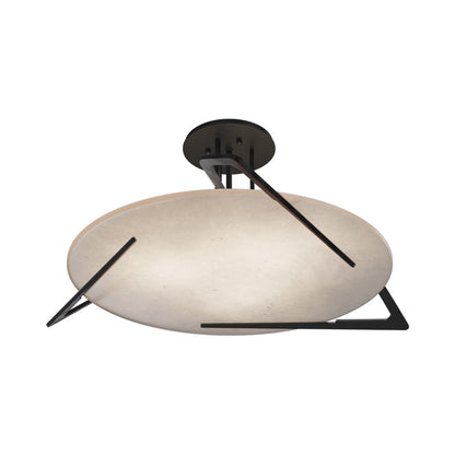 Callisto Semi Flush Mount Ceiling Light in Black.
