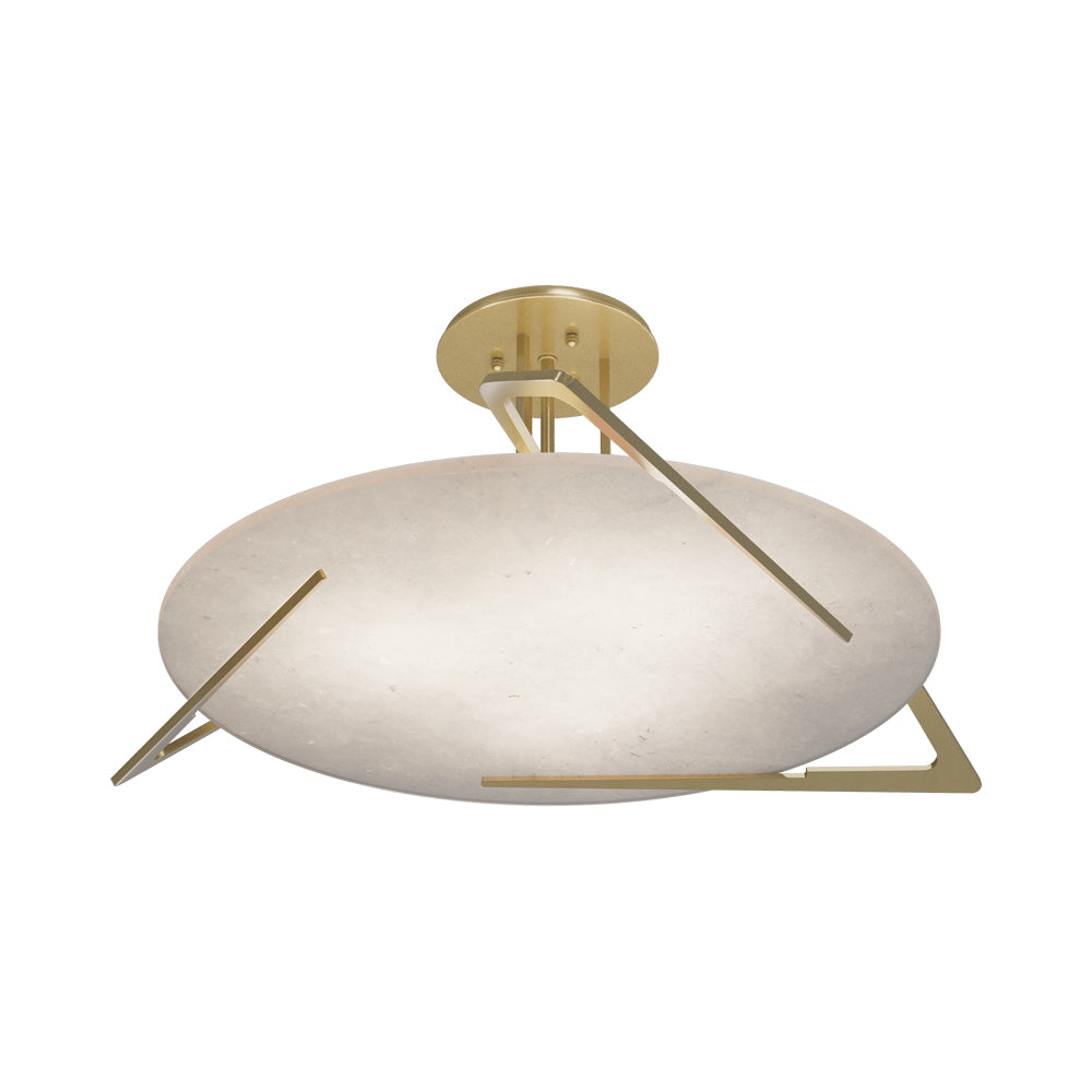 Callisto Semi Flush Mount Ceiling Light in Modern Brass.