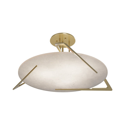 Callisto Semi Flush Mount Ceiling Light in Modern Brass.