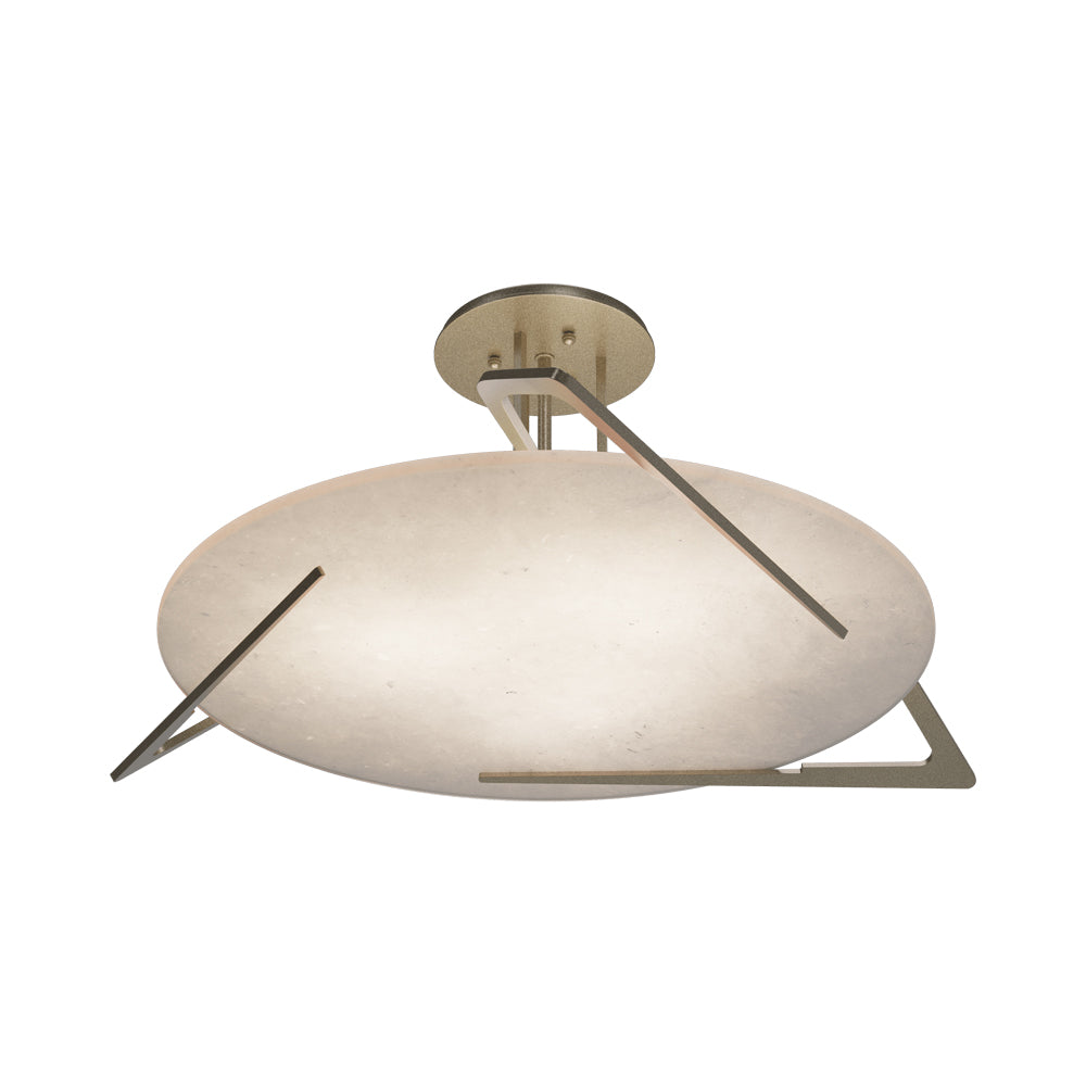Callisto Semi Flush Mount Ceiling Light in Soft Gold.