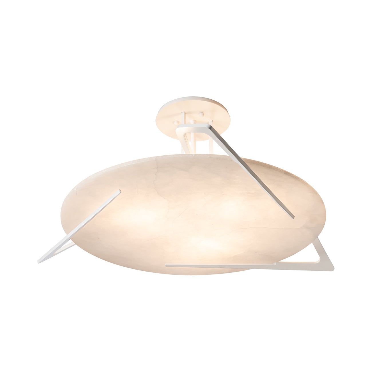 Callisto Semi Flush Mount Ceiling Light in White.