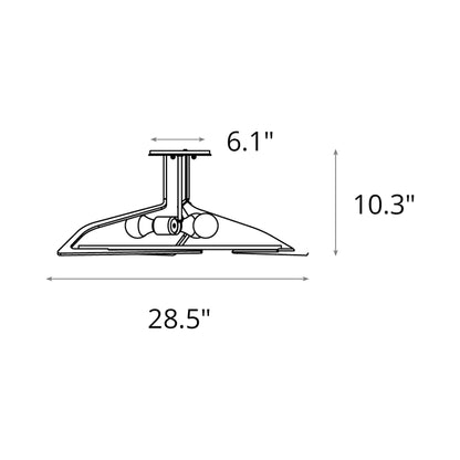 Callisto Semi Flush Mount Ceiling Light - line drawing.
