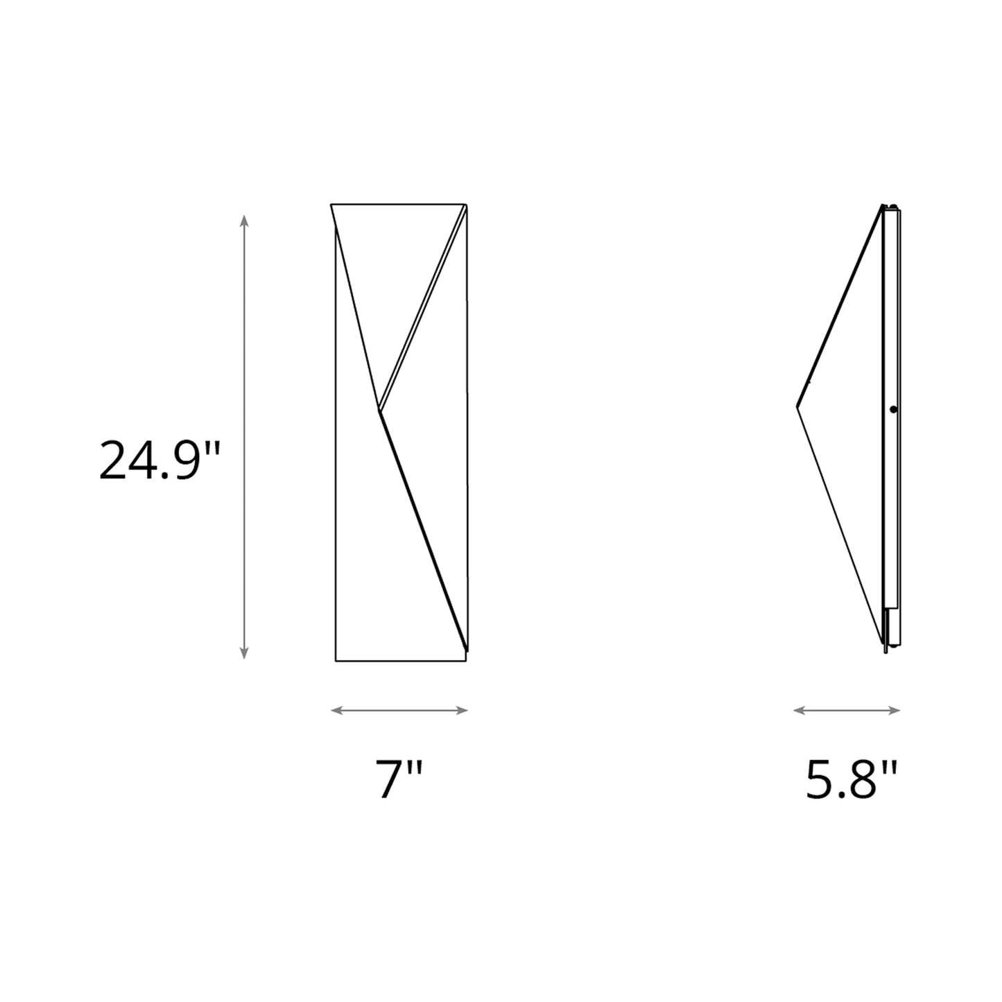 Carbon Outdoor Wall Light - line drawing.