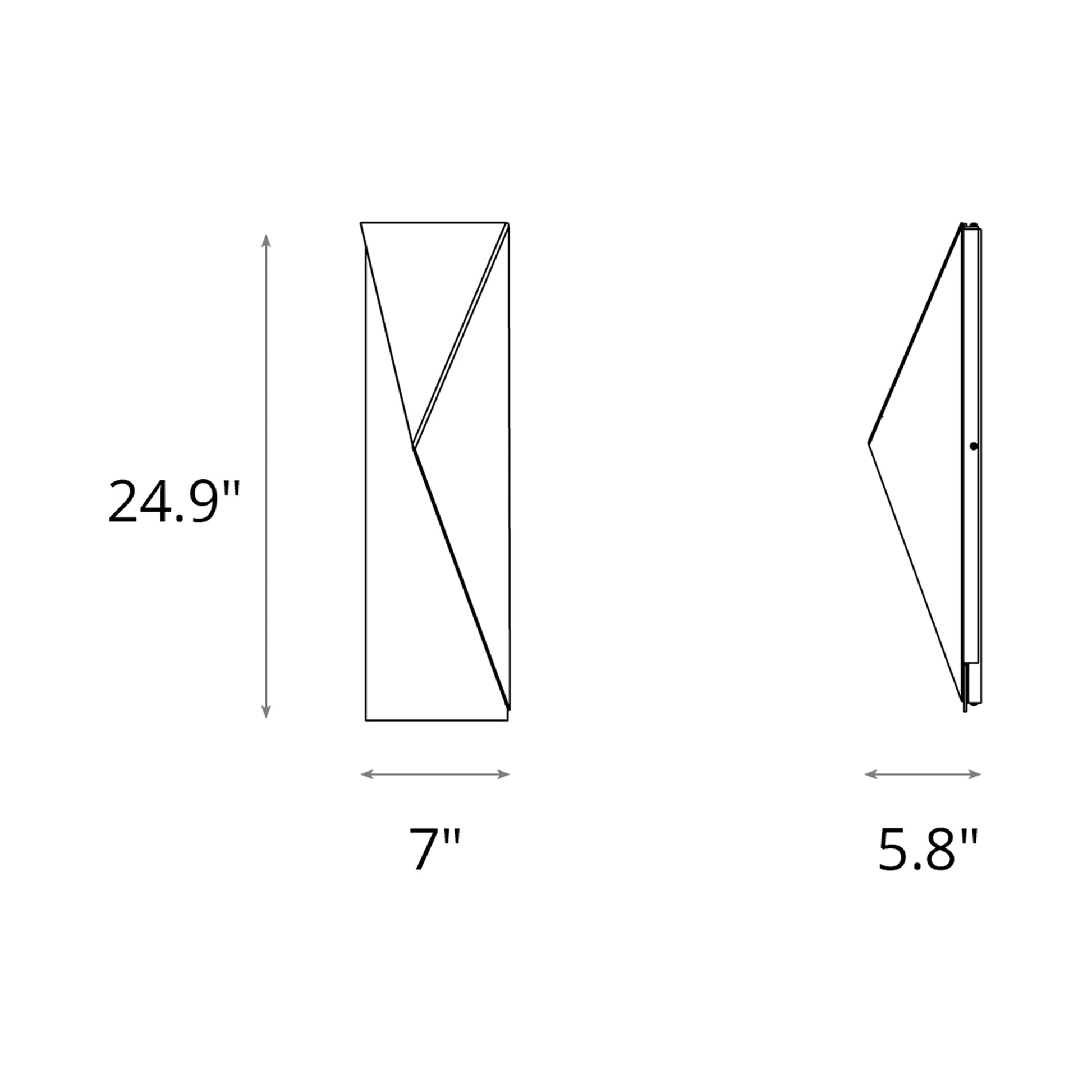 Carbon Outdoor Wall Light - line drawing.