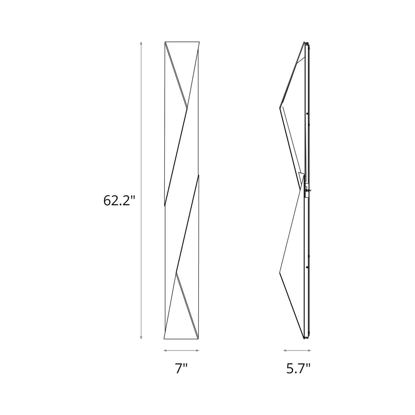 Carbon Outdoor Wall Light - line drawing.