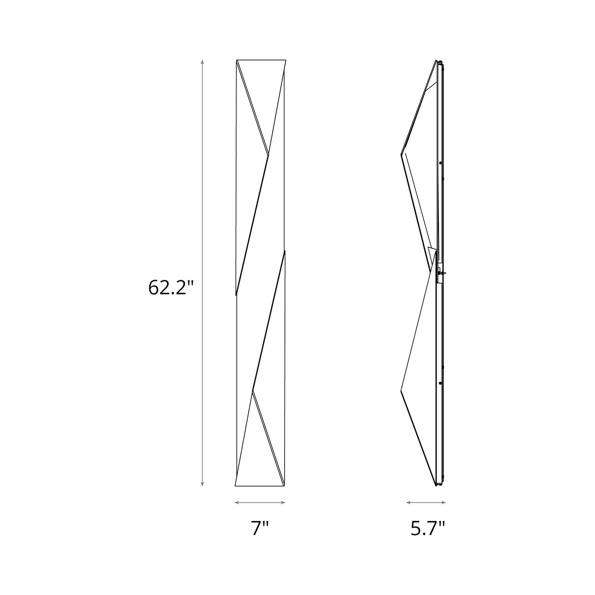 Carbon Outdoor Wall Light - line drawing.