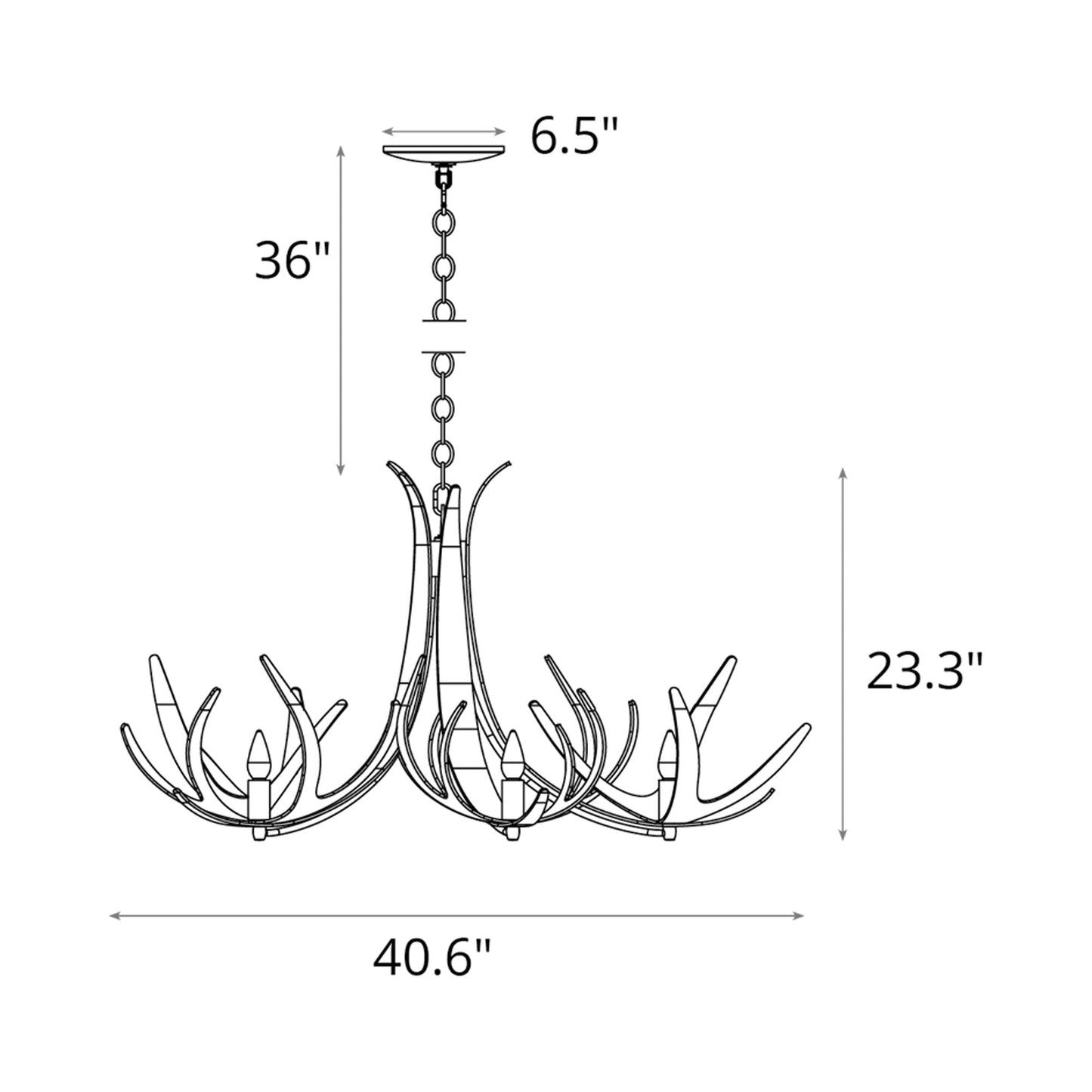 Caribou Chandelier - line drawing.