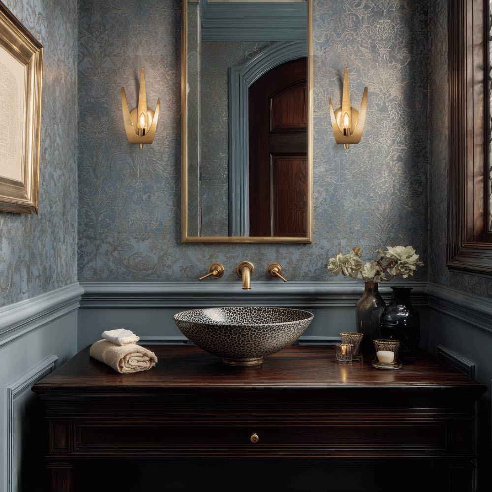 Caribou Wall Light in bathroom.