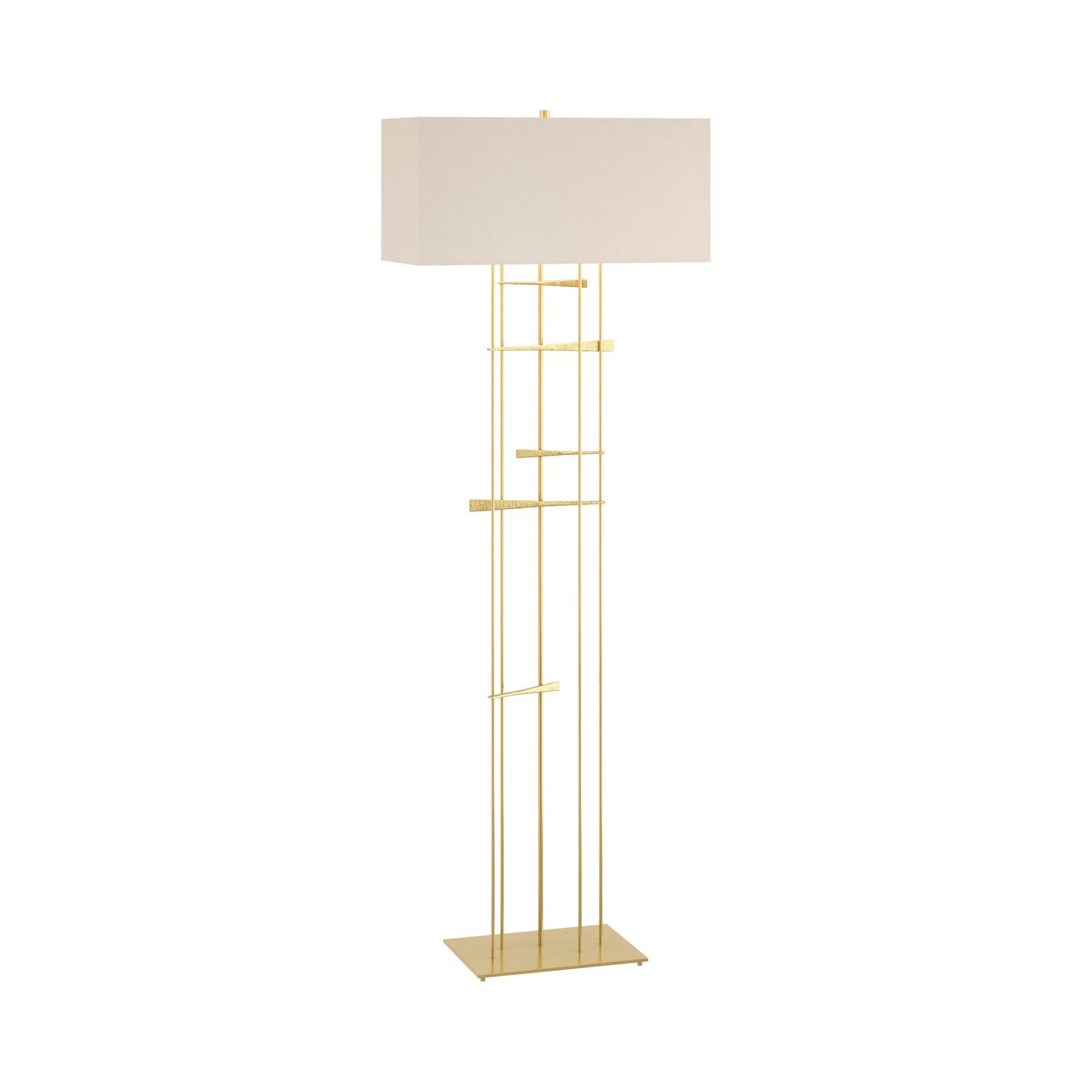 Cavaletti Floor Lamp in Modern Brass/Flax.