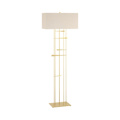 Cavaletti Floor Lamp in Modern Brass/Flax.