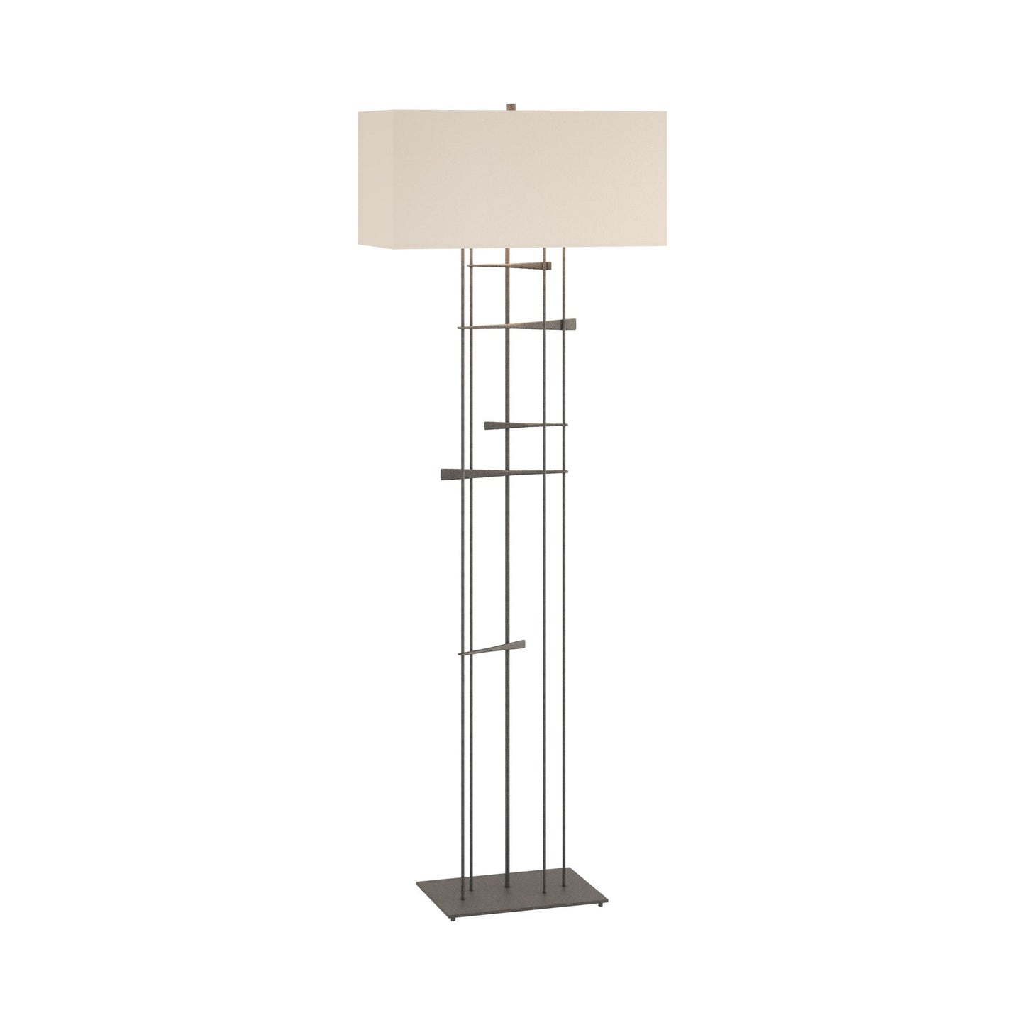 Cavaletti Floor Lamp in Natural Iron/Flax.