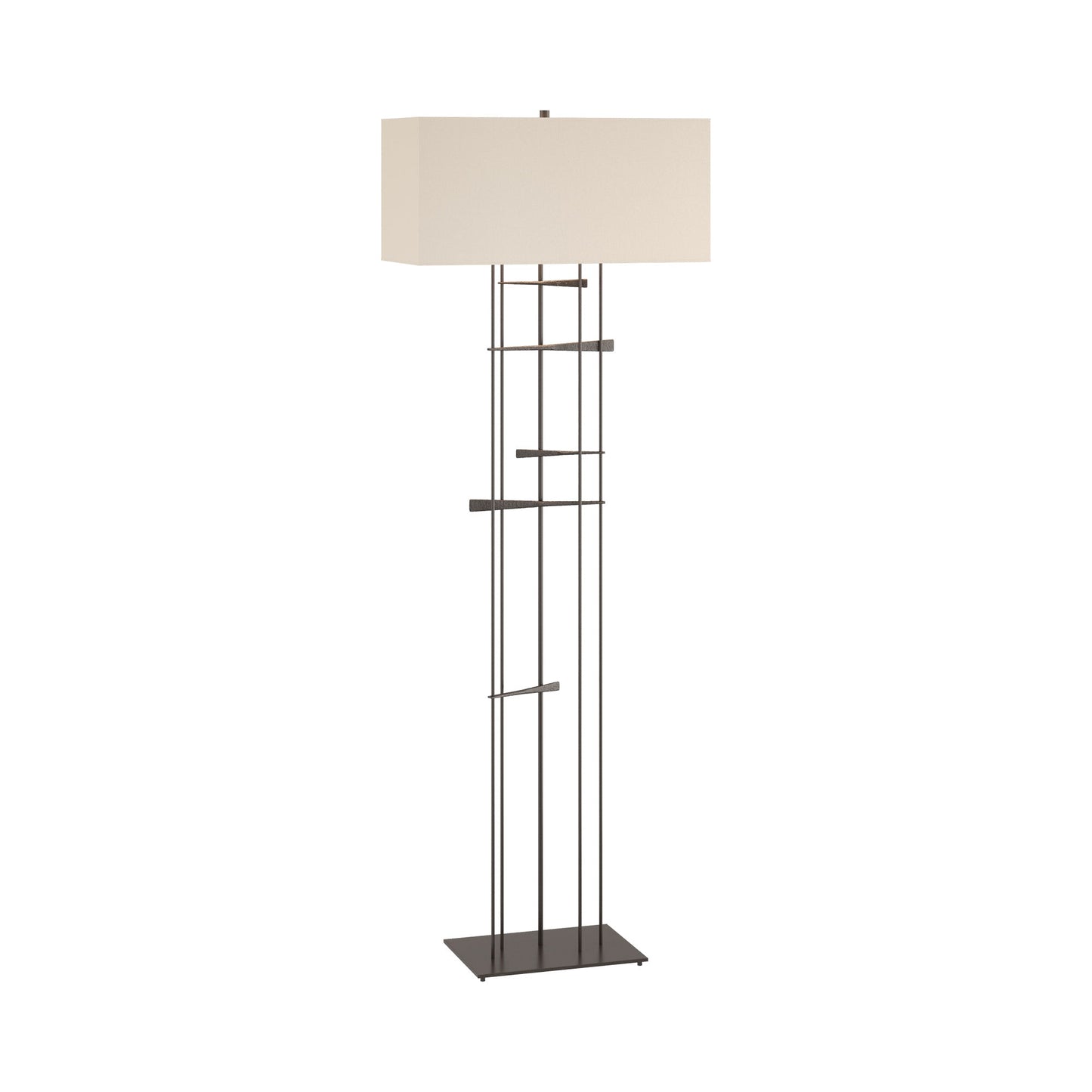 Cavaletti Floor Lamp in Oil Rubbed Bronze/Flax.