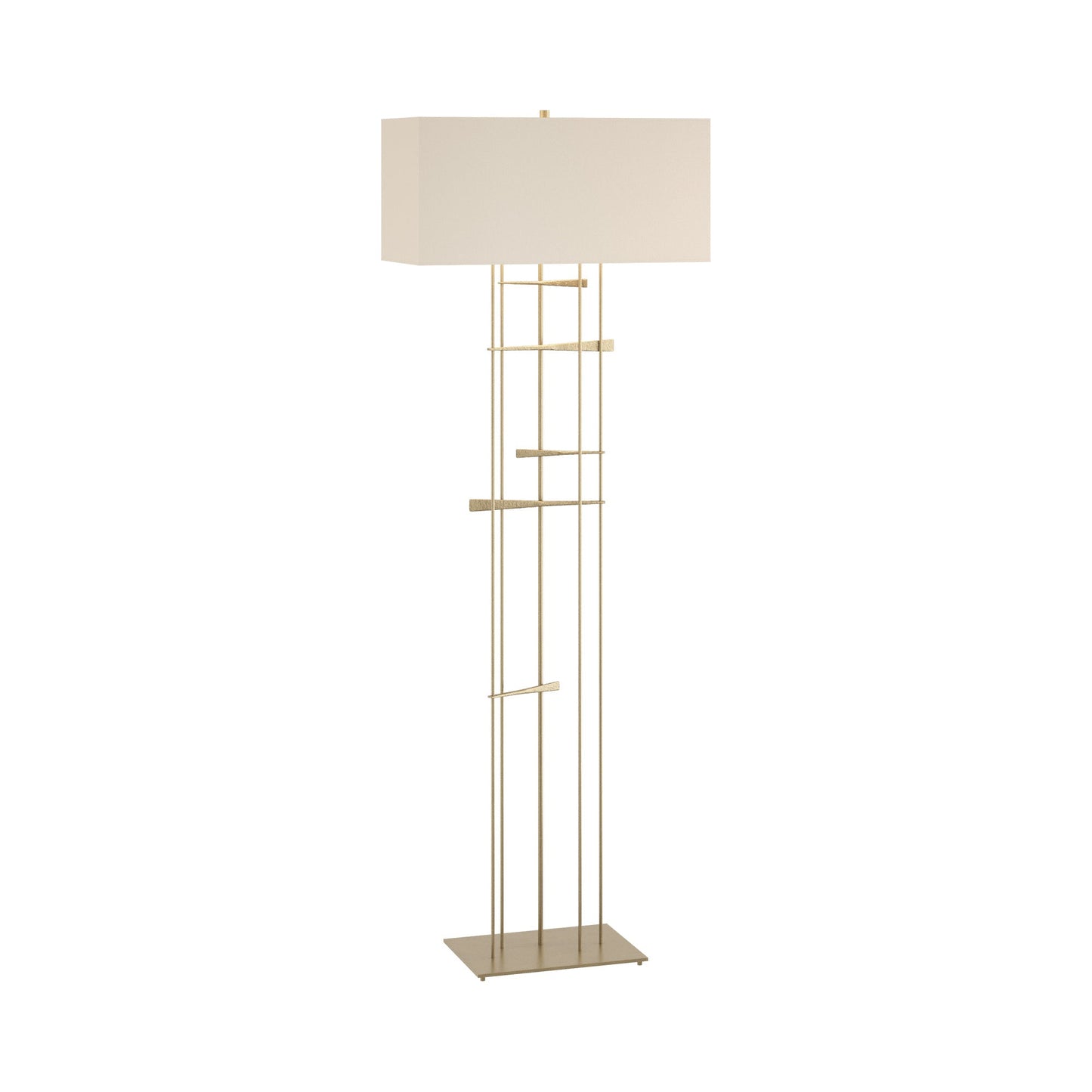 Cavaletti Floor Lamp in Soft Gold/Flax.