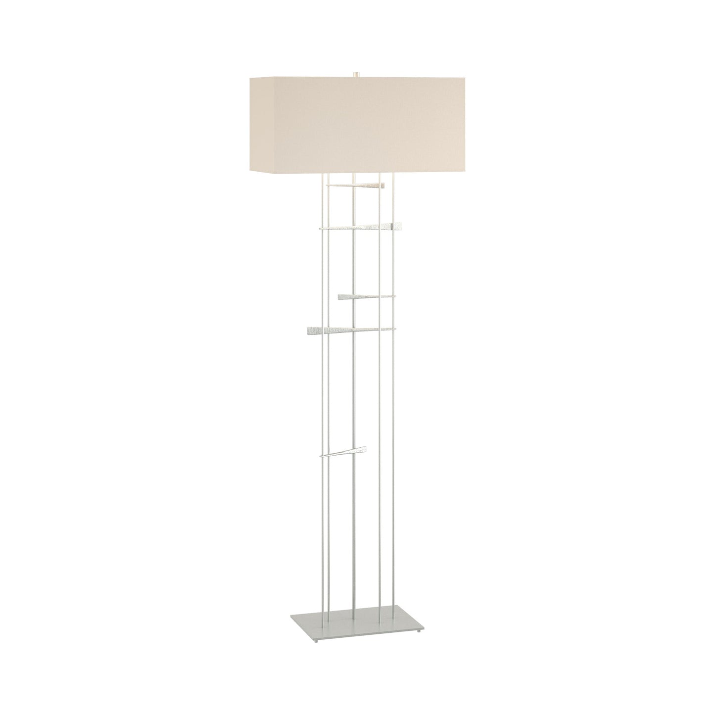 Cavaletti Floor Lamp in Vintage Platinum/Flax.