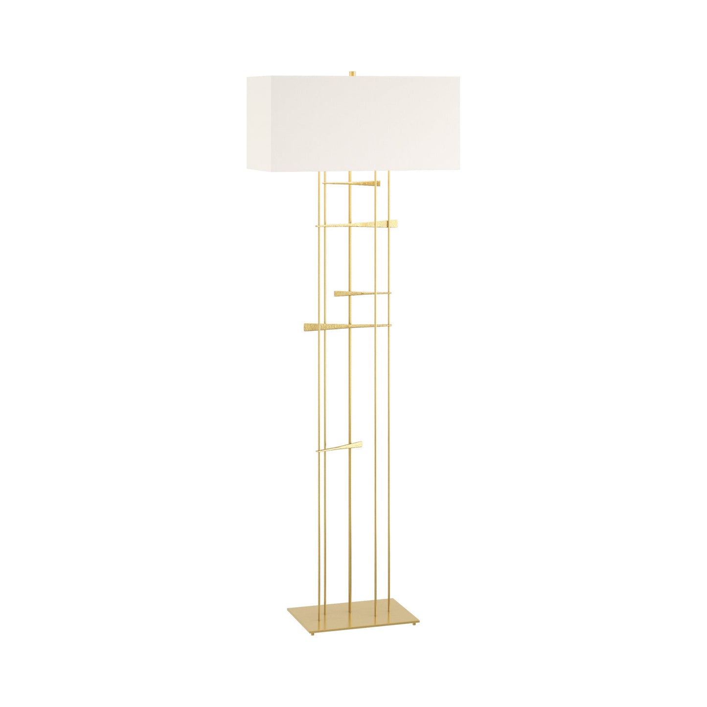 Cavaletti Floor Lamp in Modern Brass/Natural Anna.