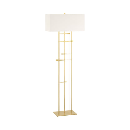 Cavaletti Floor Lamp in Modern Brass/Natural Anna.