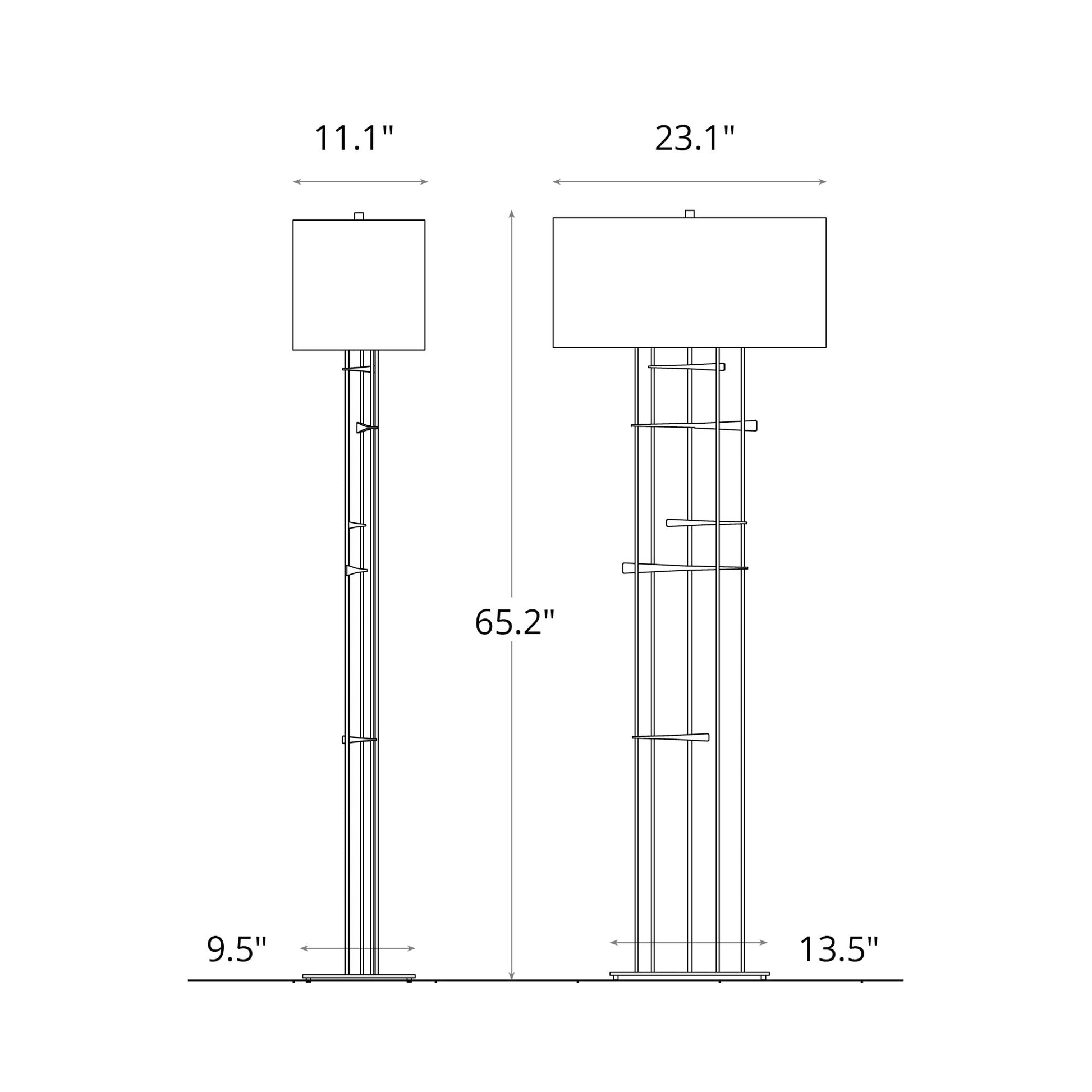 Cavaletti Floor Lamp - line drawing.
