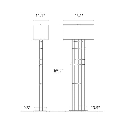 Cavaletti Floor Lamp - line drawing.