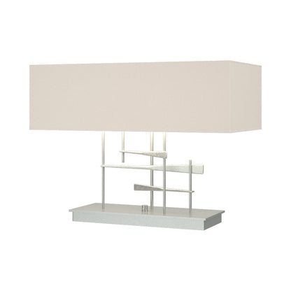 Cavaletti Table Lamp in Vintage Platinum/Flax.