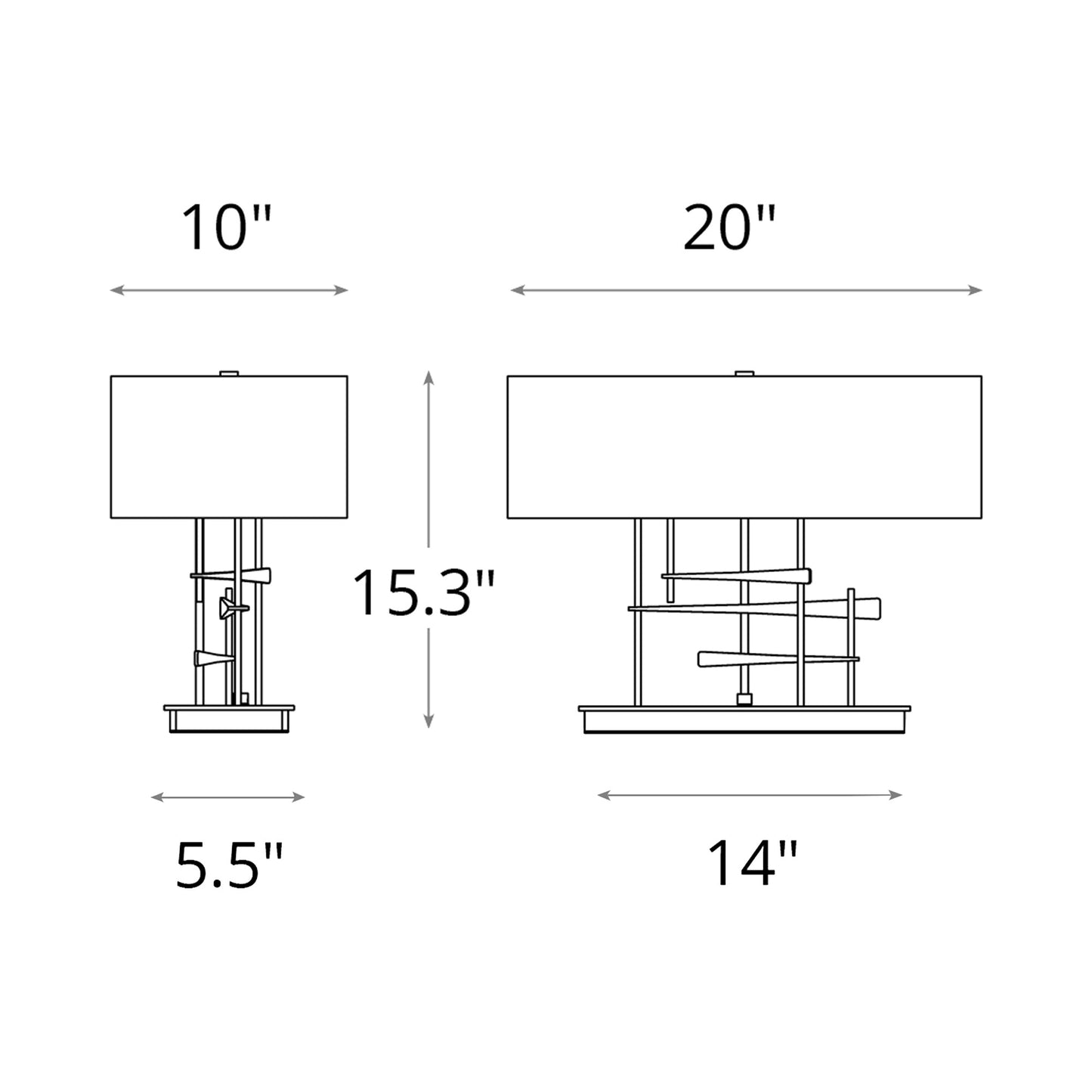 Cavaletti Table Lamp - line drawing.