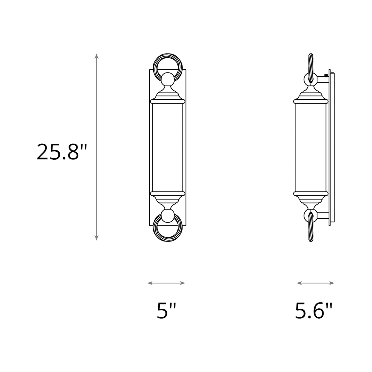 Cavo Large Outdoor Wall Light - line drawing.