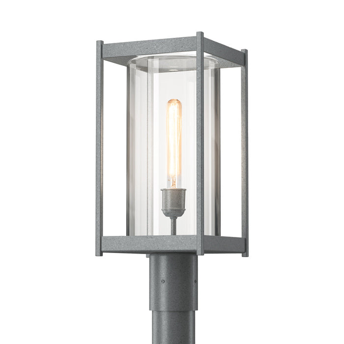 Cela Outdoor Post Light in Coastal Burnished Steel (Clear Glass).