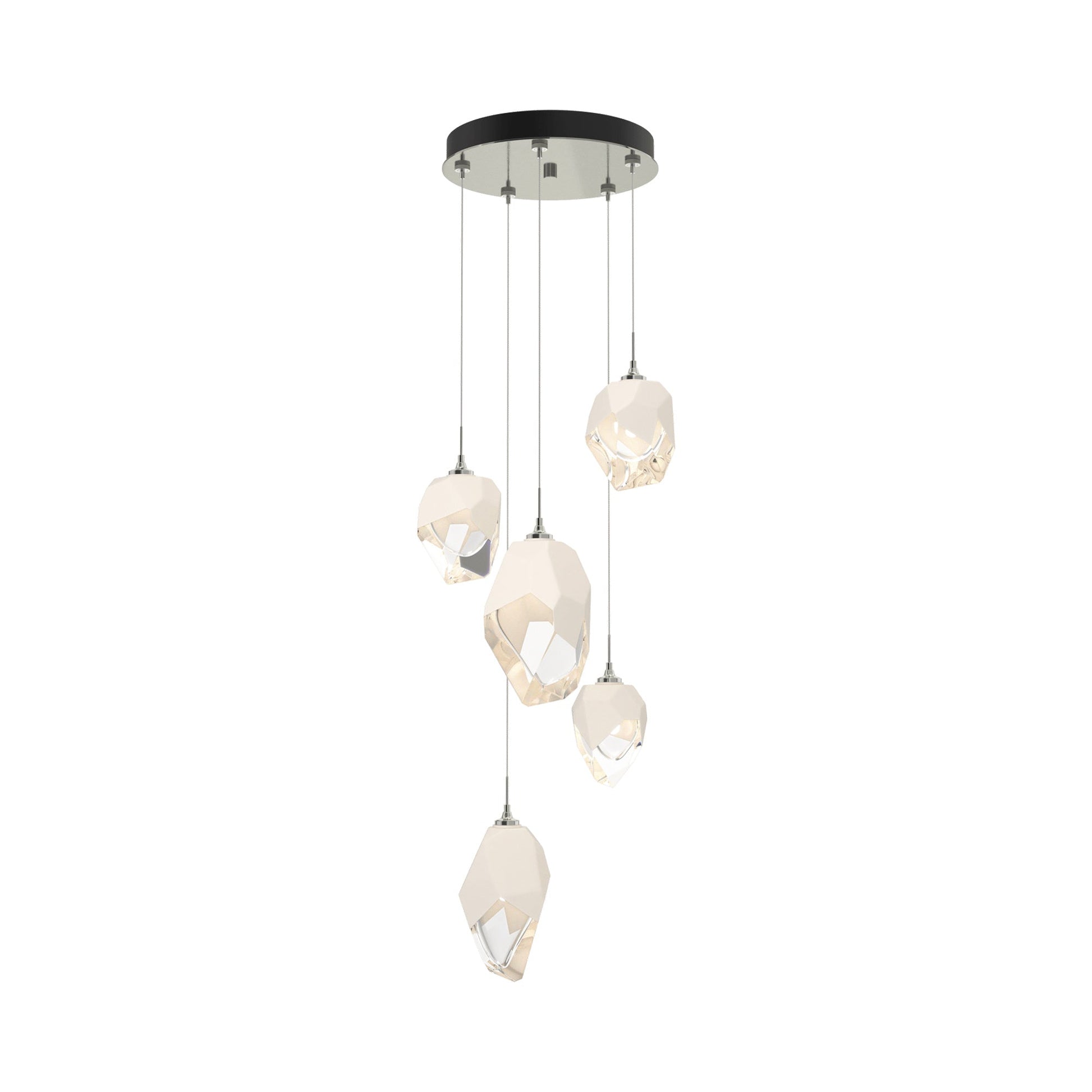 Chrysalis 10-Light Large Crystal Pendant Light in Sterling (White Glass/Long).