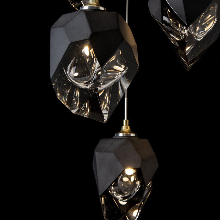 Chrysalis 9-Light Mixed Crystal Pendant Light in Detail.