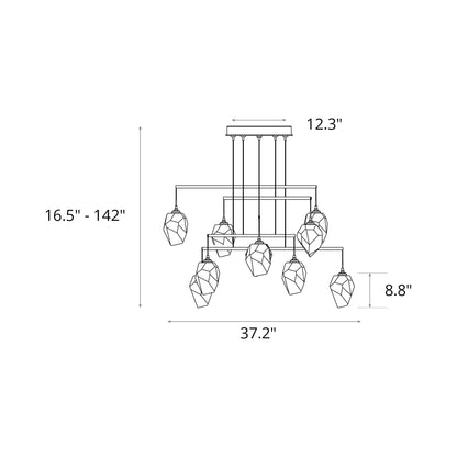 Chrysalis Mobile Pendant Light - line drawing.