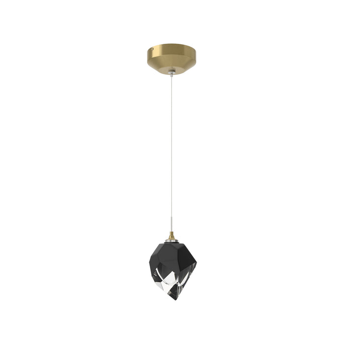 Chrysalis Pendant Light in Modern Brass/Matte Black Glass (Small).
