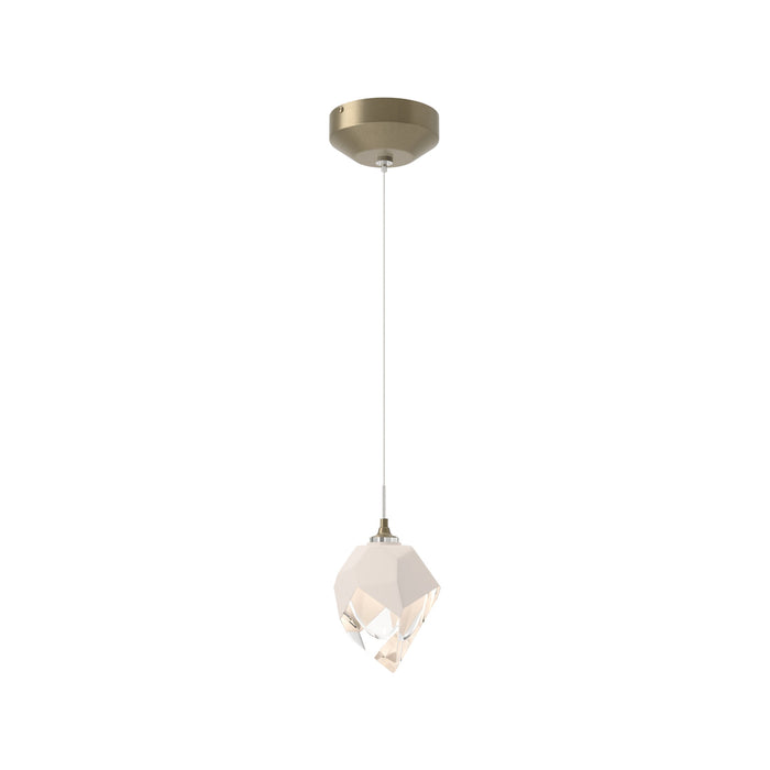 Chrysalis Pendant Light in Soft Gold/ White Glass (Small).