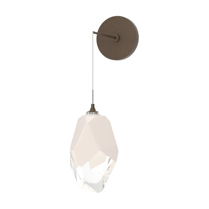 Chrysalis Wall Light in Bronze/White Glass (Large).