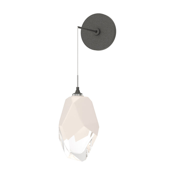 Chrysalis Wall Light in Natural Iron/White Glass (Large).