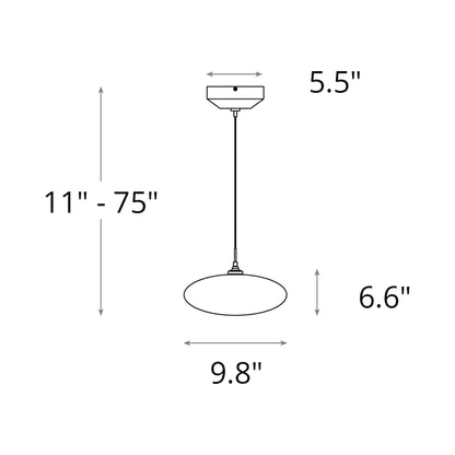 Clouds Low Voltage Mini Pendant Light - line drawing.