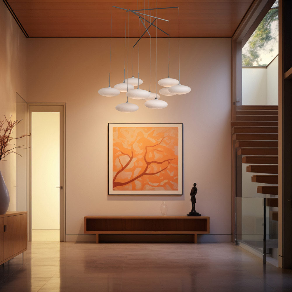 Clouds Mobile Pendant Light in living room.