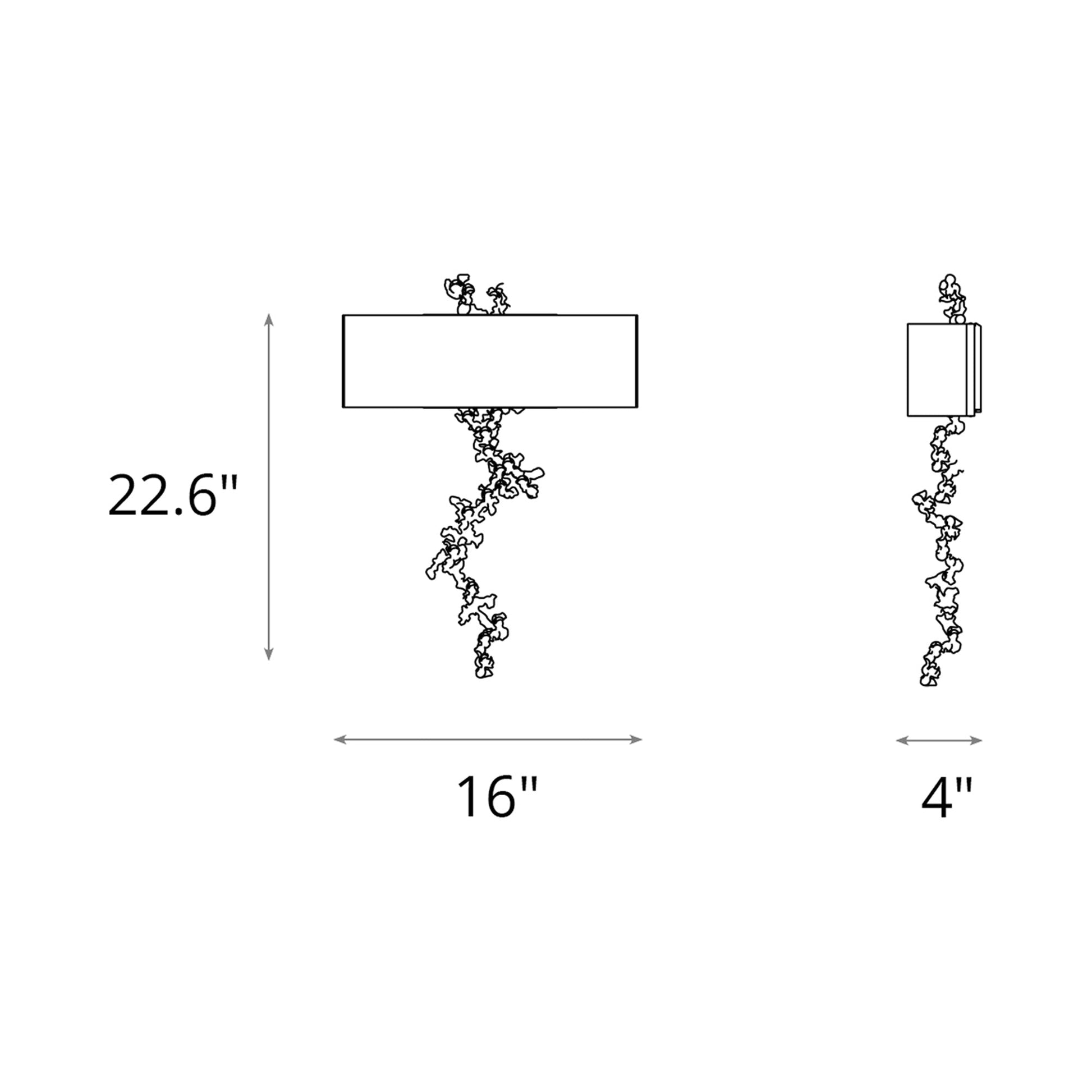 Coral Wall Light - line drawing.