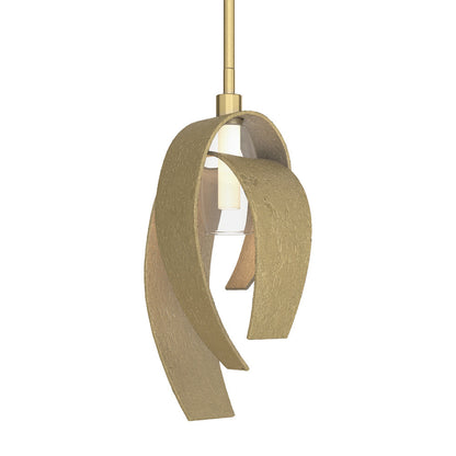 Corona Single Mini Pendant Light in Modern Brass (Large).