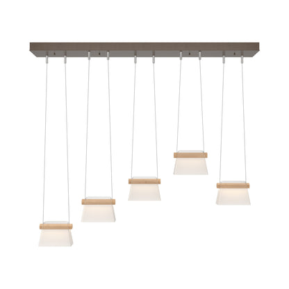 Cowbell LED Linear Pendant Light in Bronze/Clear Glass with Frosted.