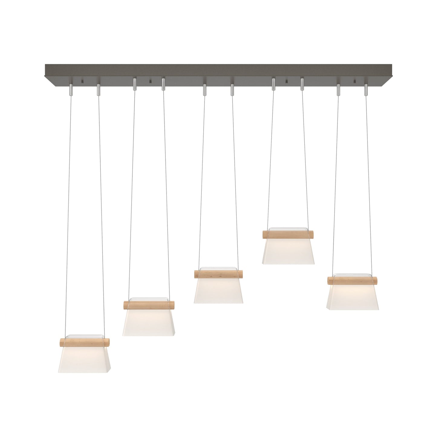 Cowbell LED Linear Pendant Light in Dark Smoke/Clear Glass with Frosted.