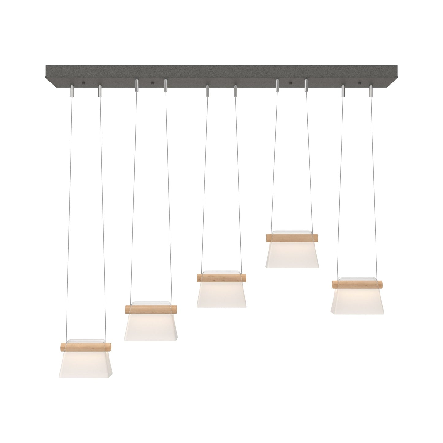 Cowbell LED Linear Pendant Light in Natural Iron/Clear Glass with Frosted.