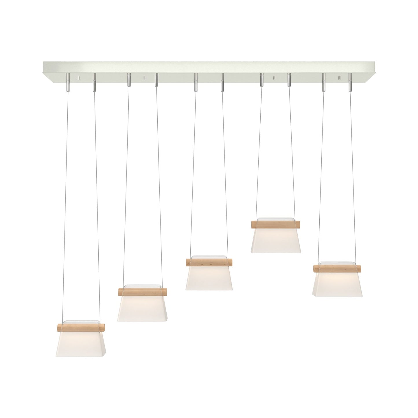 Cowbell LED Linear Pendant Light in Sterling/Clear Glass with Frosted.