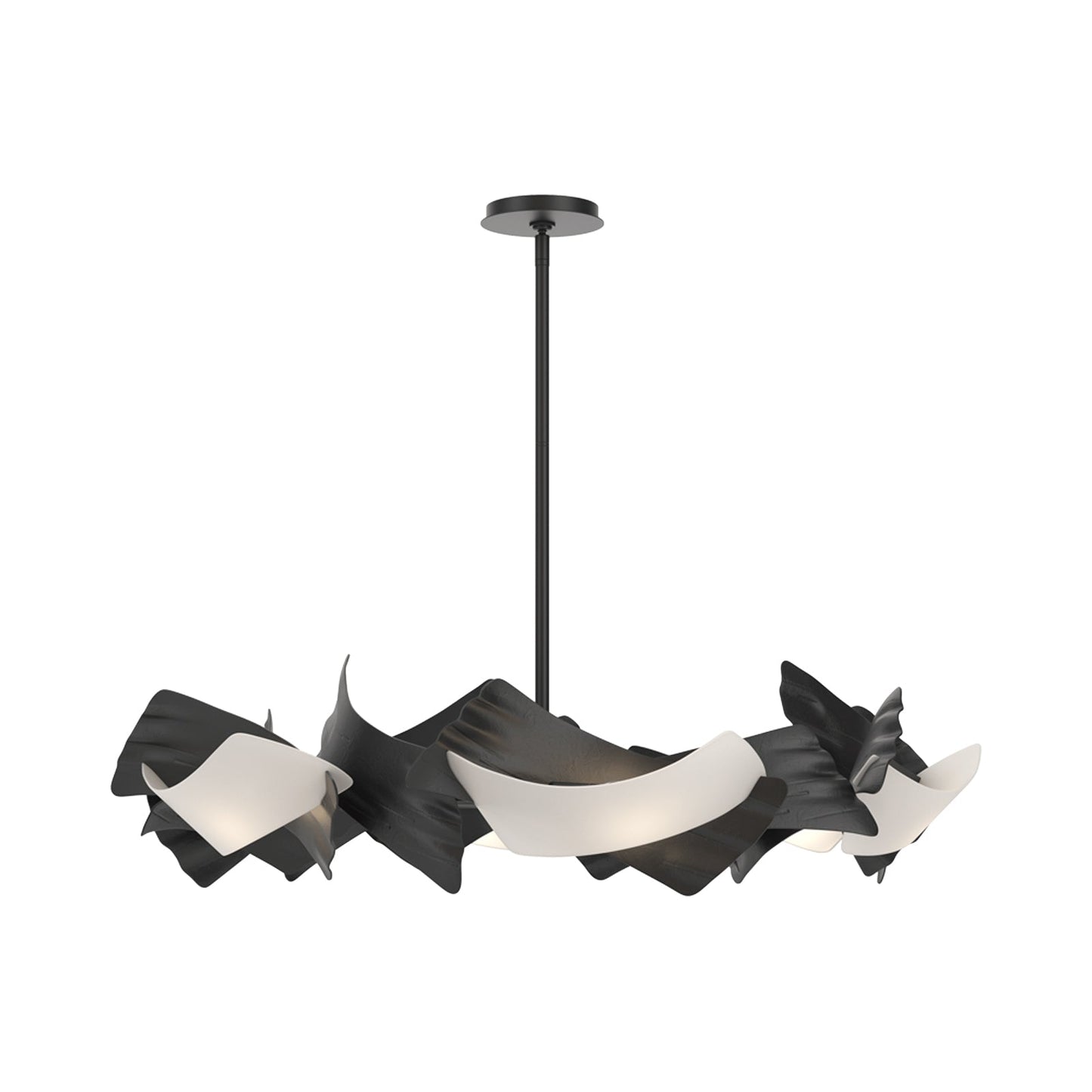 Crest Circular Pendant Light in Black.