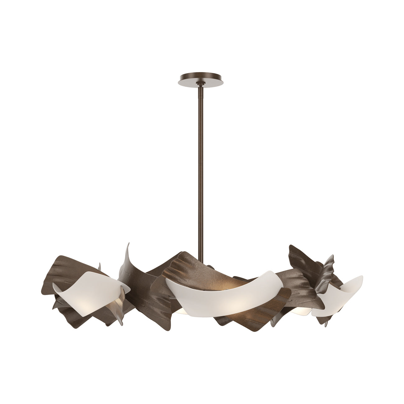 Crest Circular Pendant Light in Bronze.